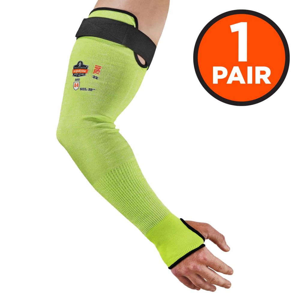 7941 1-pair 22 in Lime CR Protective Arm Sleeves