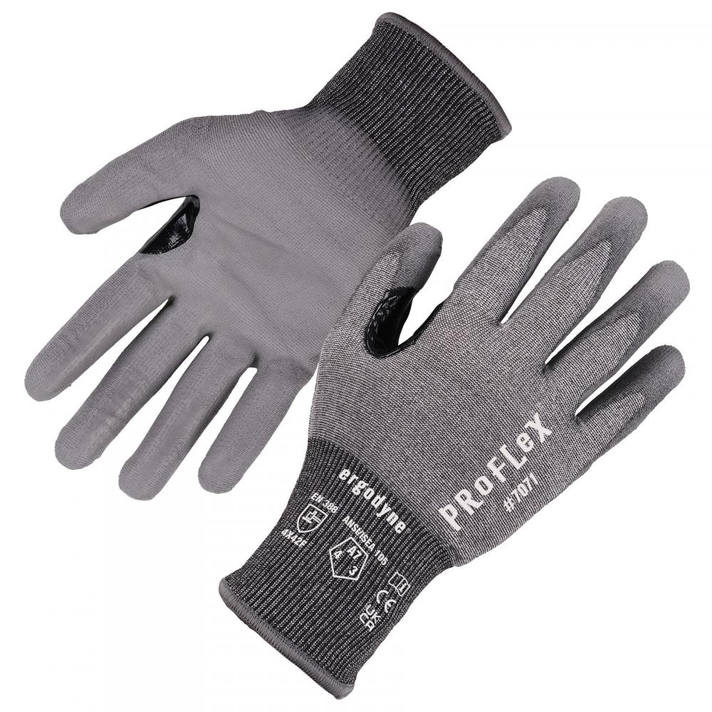 7071 1-pair M Gray ANSI/ISEA 105-2016 A7 PU Coated CR Gloves