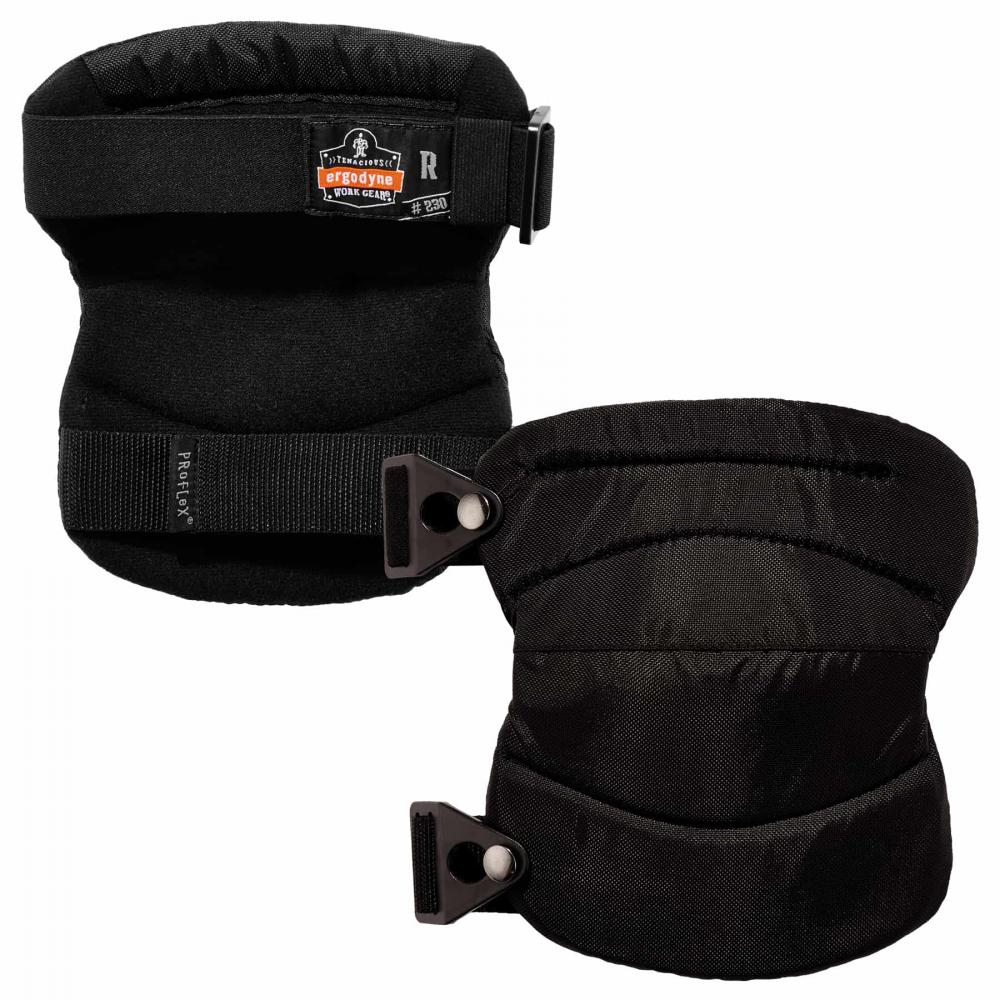 230 Black Knee Pads - Wide Soft Cap