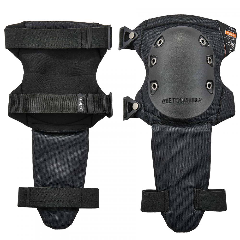 340 Black Cap Slip Resistant Knee Pads Shin Guard - Rubber Cap