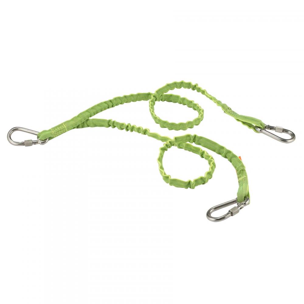 3311 Standard Lime Twin Leg Triple Carabiner Lanyard - 15lbs