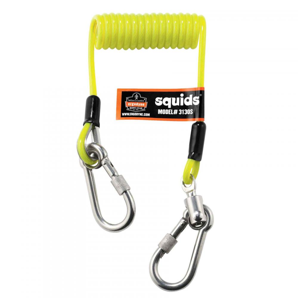 3130S Standard Lime Coiled Cable Lanyard - 2lbs