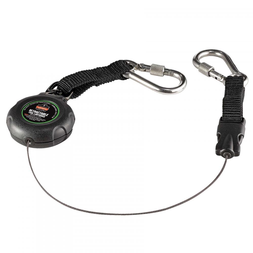 3000 RETRACTABLE LANYARD DUAL SS CARABINERS 1LB 48&#34; / SQUIDS