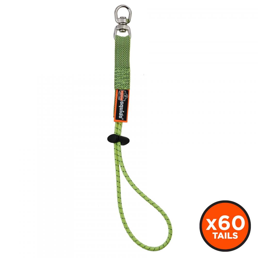 3713 60-pack Standard Lime Elastic Loop Tool Tails Swivel - 10lbs