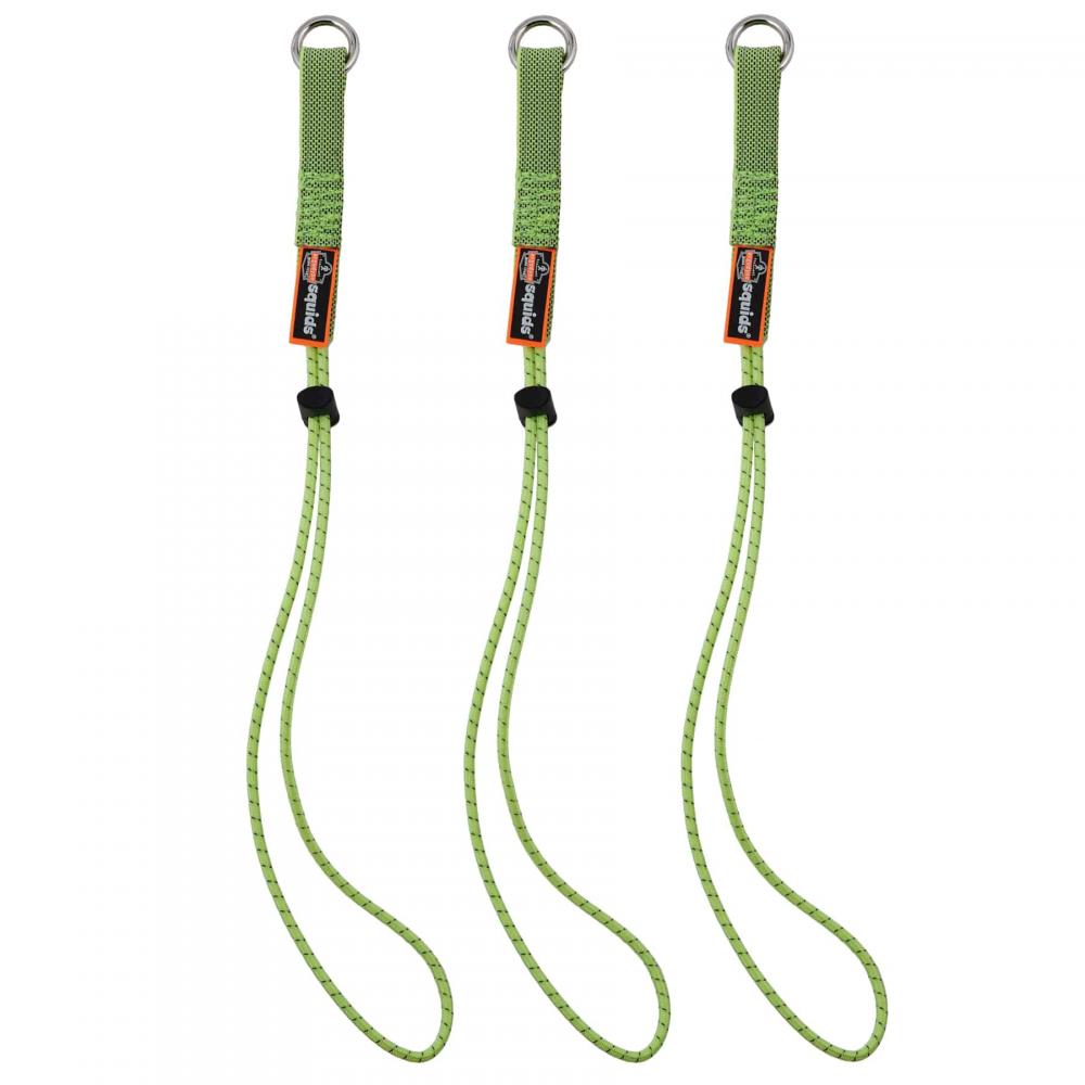 3703 3-pack Extended Lime Elastic Loop Tool Tails Ext - 15lbs