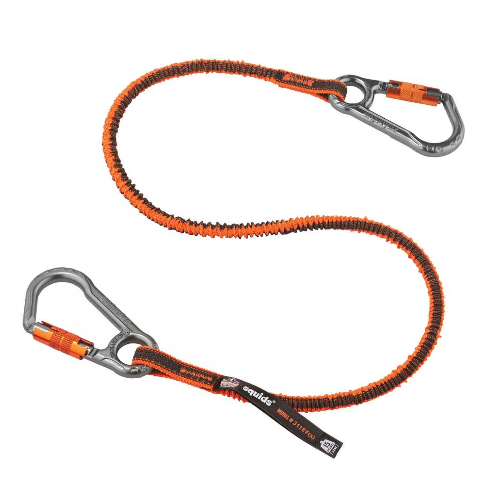 3118F TOOL LANYARD DUAL LOCKING CARABINER 38-48&#34; / SQUIDS OR