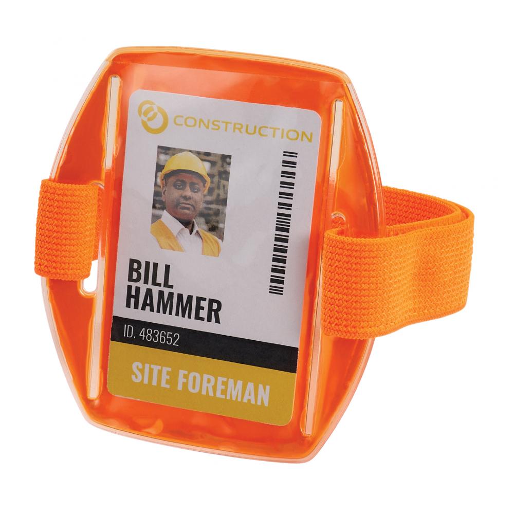 3386 Single Orange Arm Band ID Badge Holder