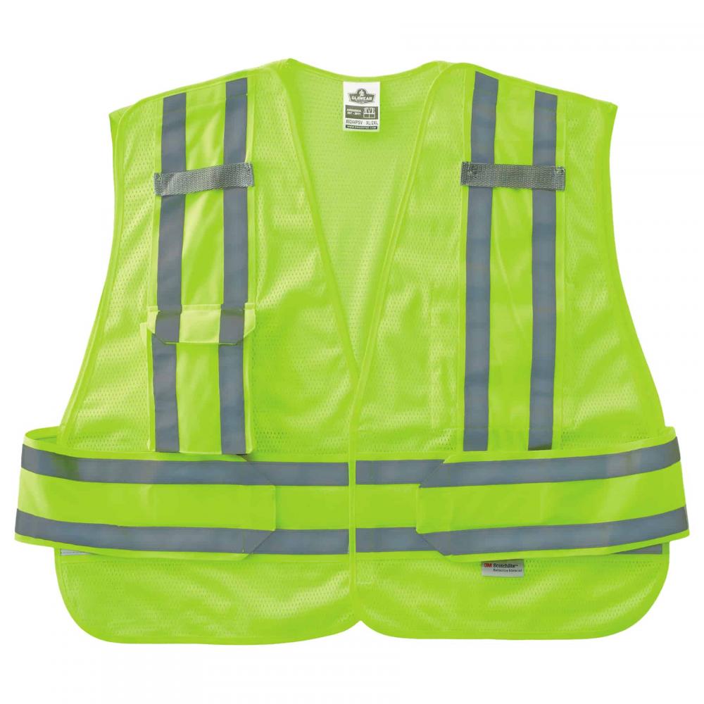 8244PSV XL/2XL Lime Class 2 Expandable Public Safety Vest