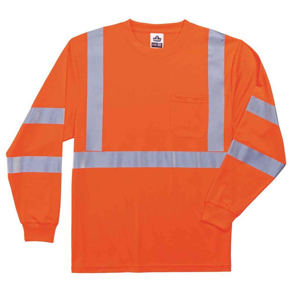 8391 CLASS 3 HI-VIS LONG SLEEVE SHIRT ORANGE LRG / GLOWEAR