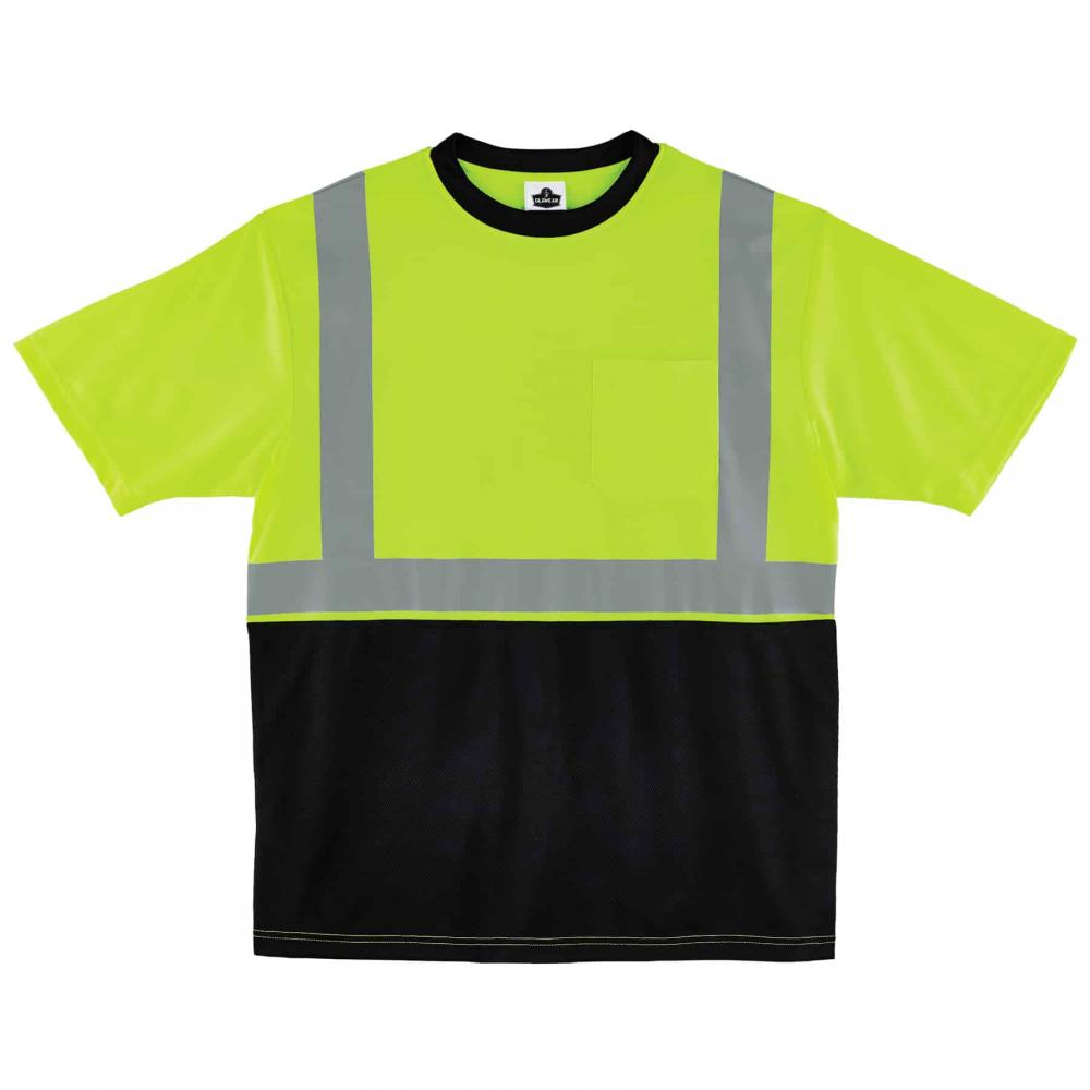 8289BK S Lime Class 2 Hi-Vis T-Shirt Black Bottom