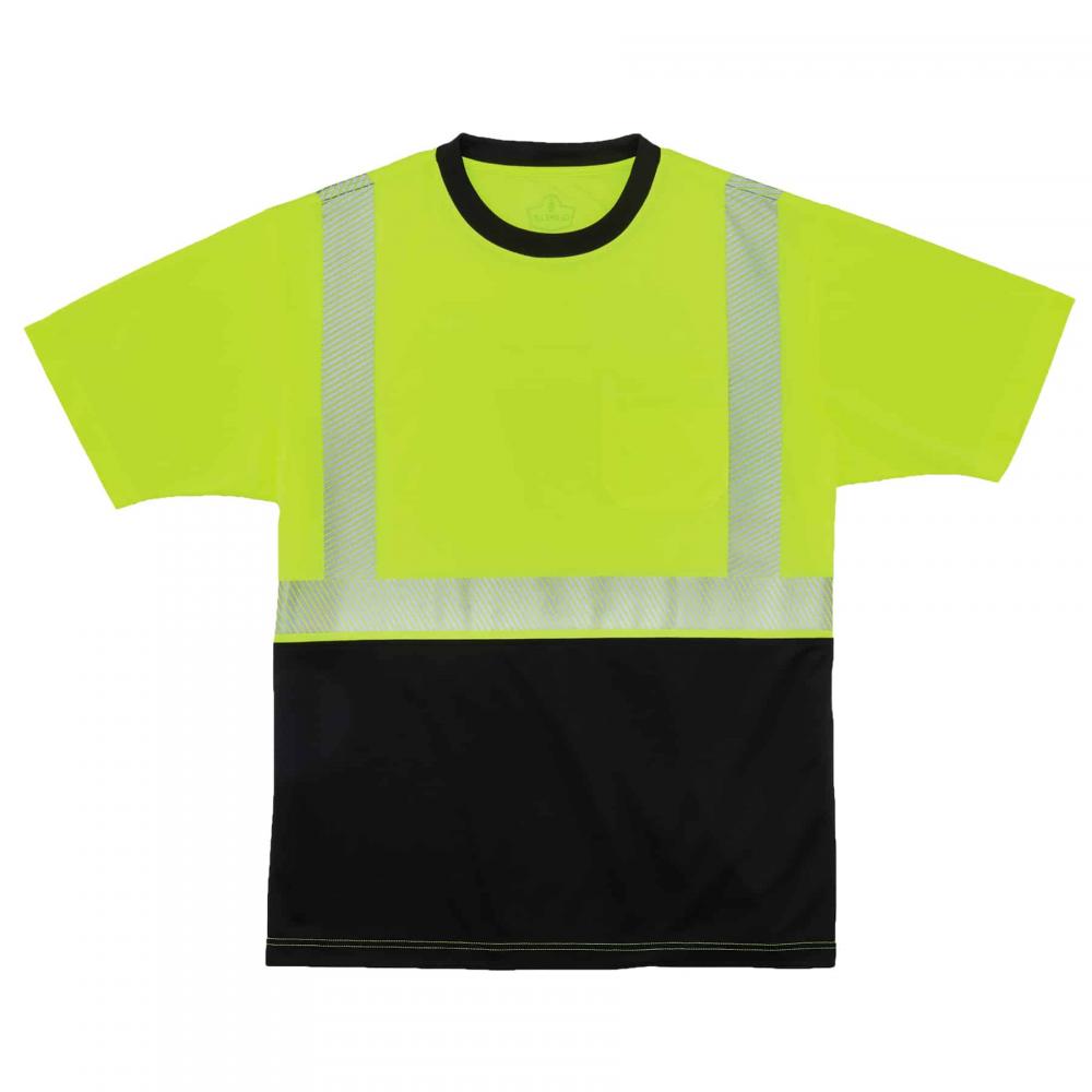 8280BK M Lime Class 2 Performance T-Shirt Black Bottom