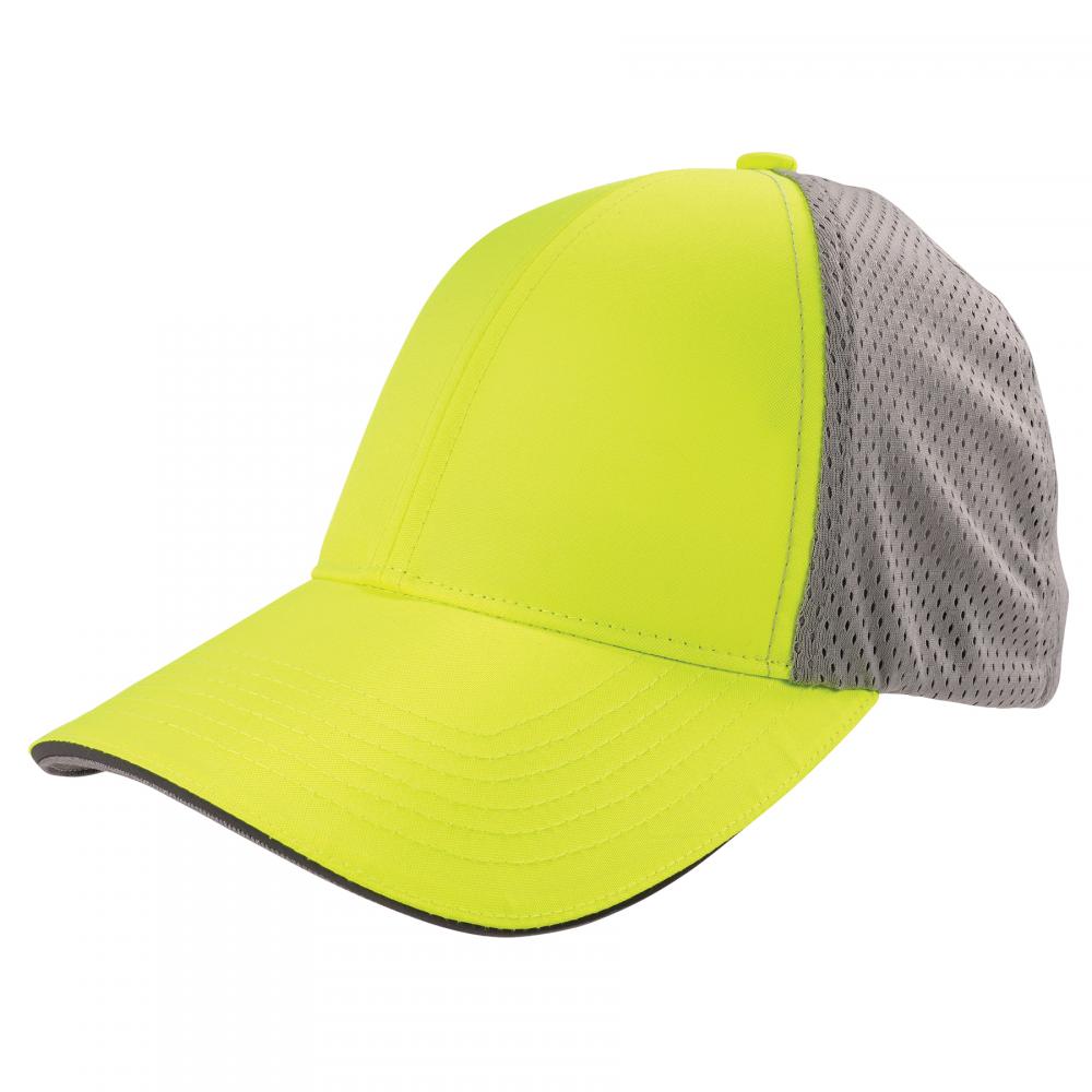 8931 L/XL Hi-Vis Lime Reflective Stretch-Fit Hat