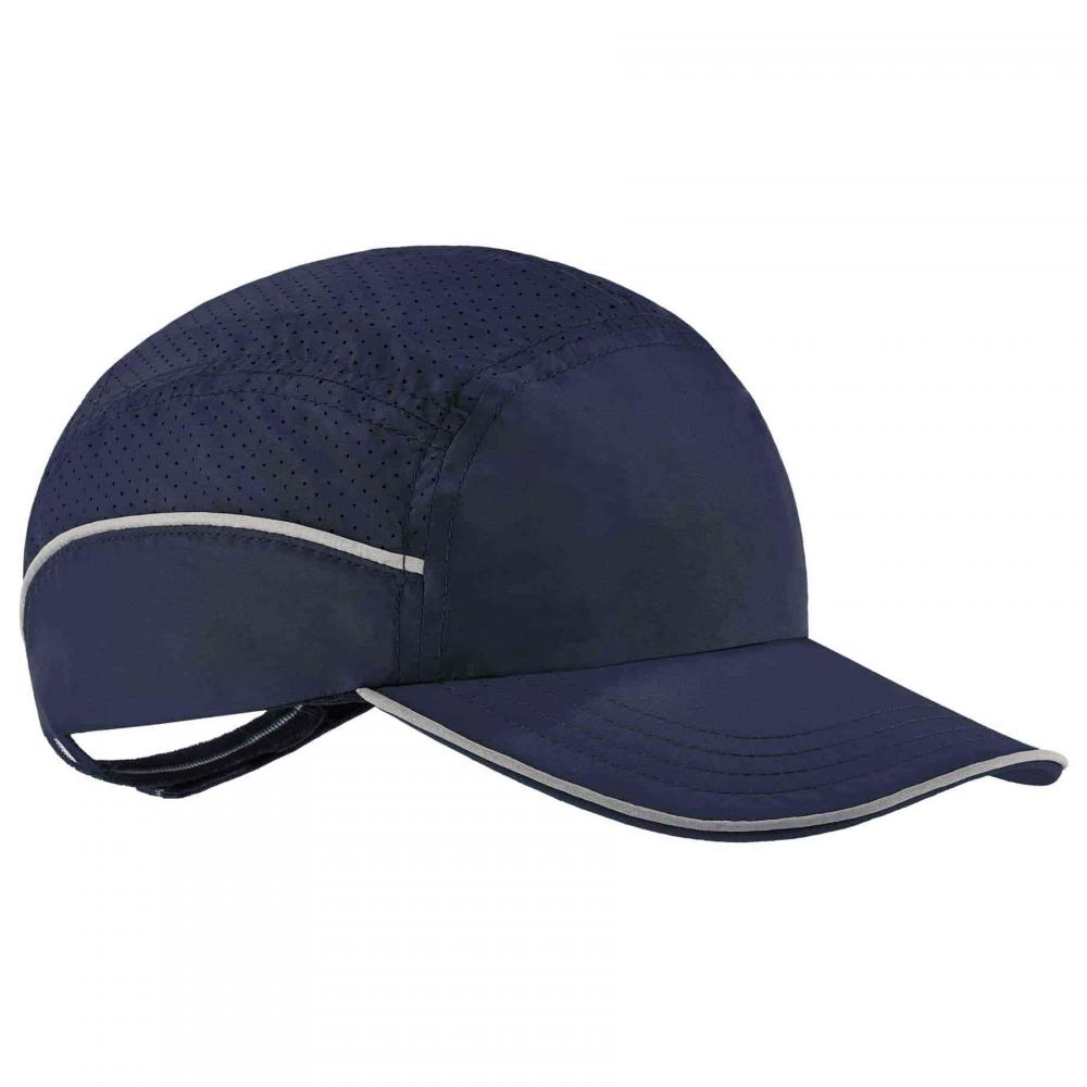 8955 LIGHTWEIGHT BUMP CAP HAT LONG BRIM NAVY / SKULLERZ