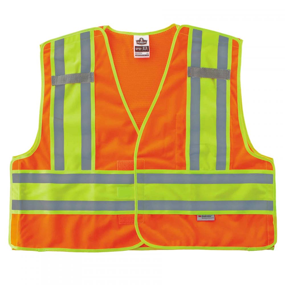 8245PSV L/XL Orange Class 2 Public Safety Vest