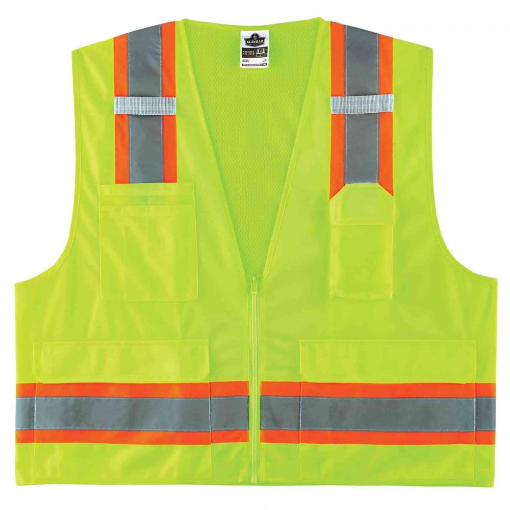 8248Z 2XL/3XL Lime Class 2 Two-Tone Surveyors Vest