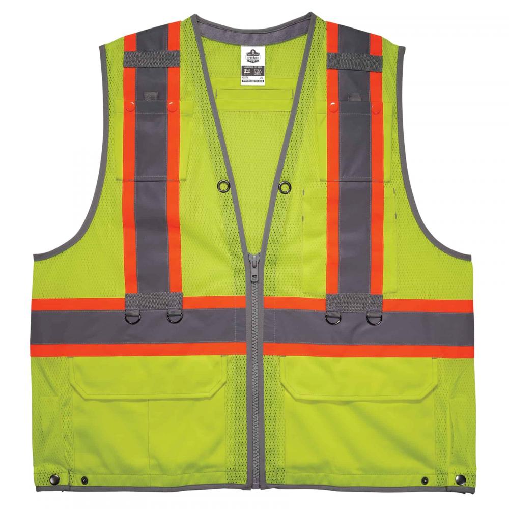8231TV L/XL Lime Class 2 Hi-Vis Tool Tethering Safety Vest