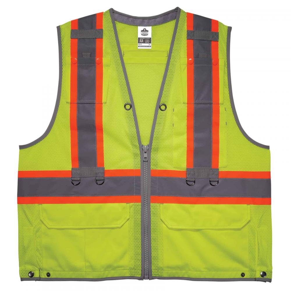 8231TV 2XL/3XL Lime Class 2 Hi-Vis Tool Tethering Safety Vest