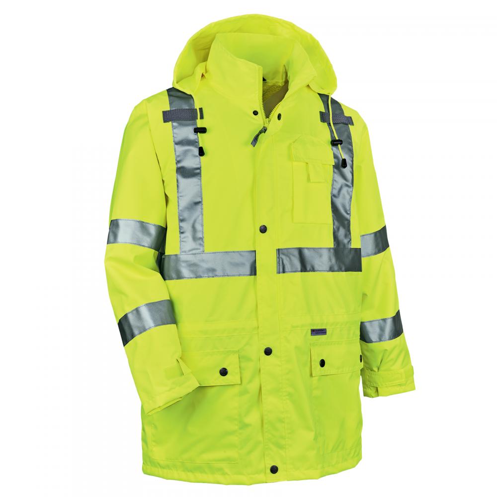 8365 2XL Lime Class 3 Hi-Vis Rain Jacket