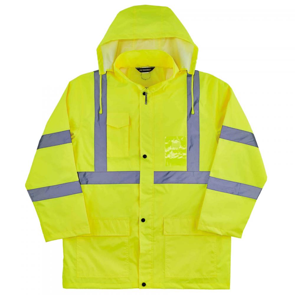 8366 XL Lime Class 3 Lightweight Hi-Vis Rain Jacket