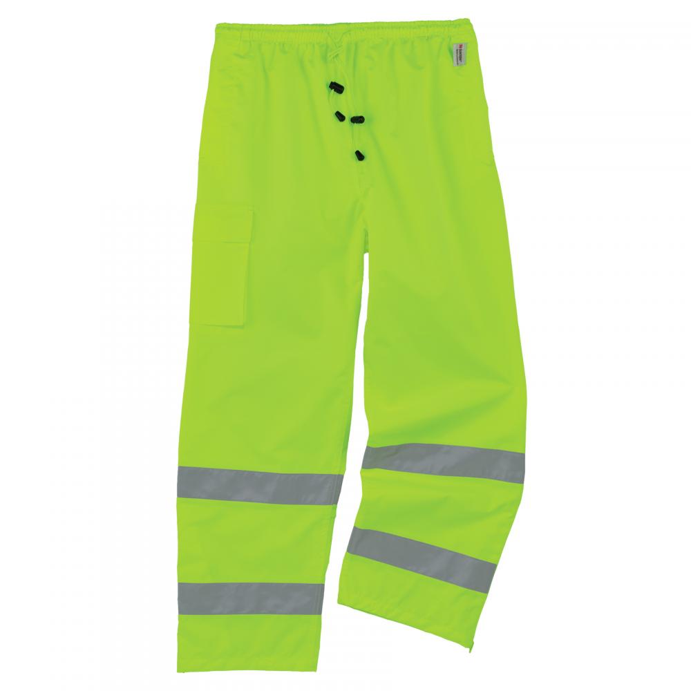 8915 2XL Lime Class E Hi-Vis Rain Pants