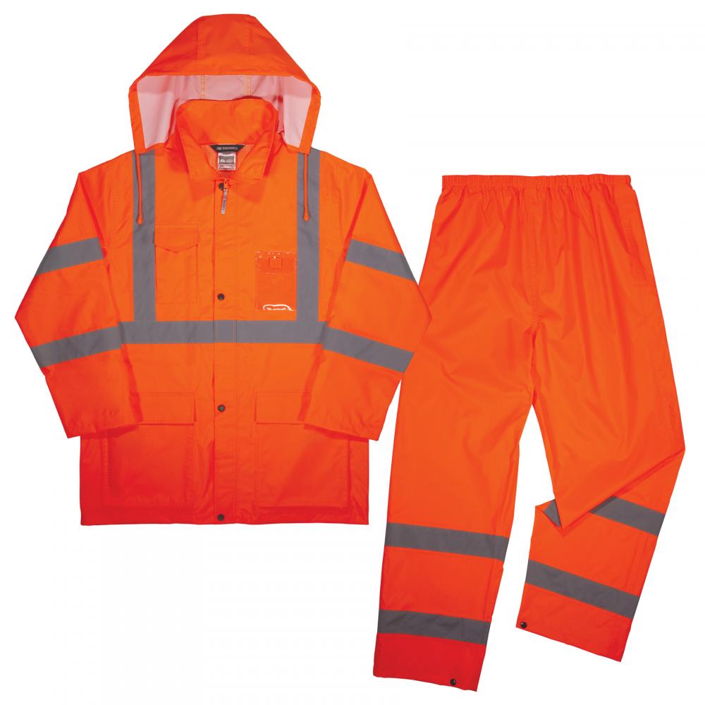 8376K 2XL Orange Lightweight HV Rain Suit