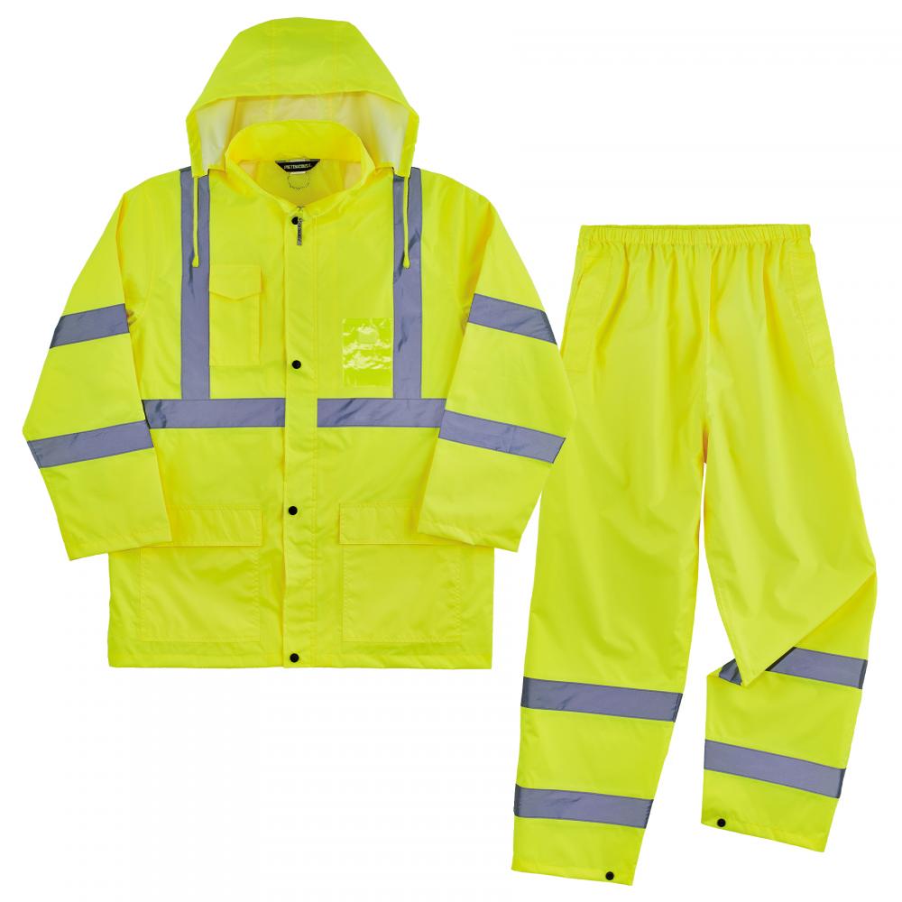 8376K M Lime Lightweight HV Rain Suit