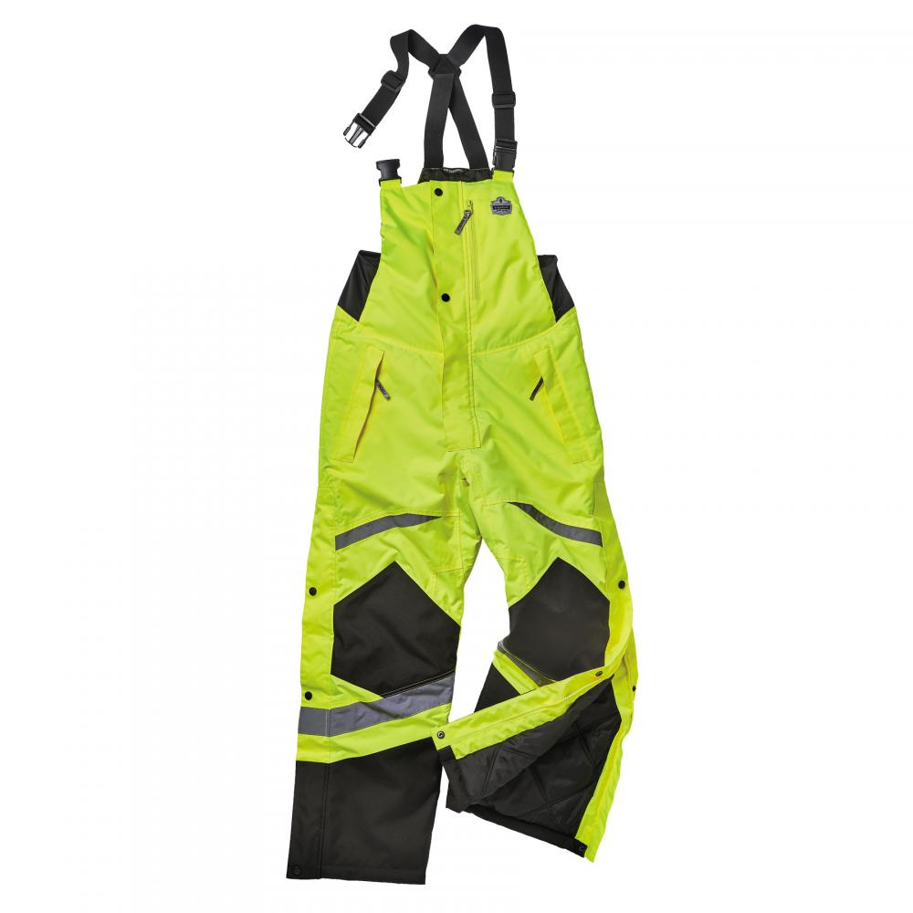 8928 4XL Lime Class E Hi-Vis Insulated Bibs