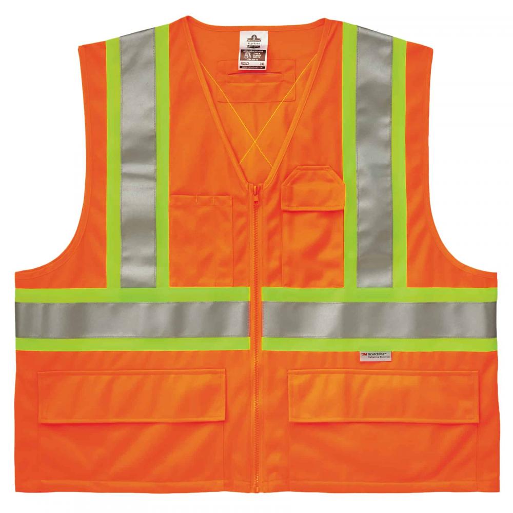 8235ZX 4XL/5XL Orange Class 2 Two-Tone X-Back Vest