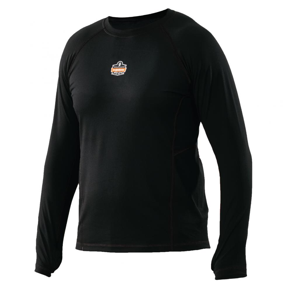 6435 XL Black Midweight Long Sleeve Base Layer Shirt - 240g