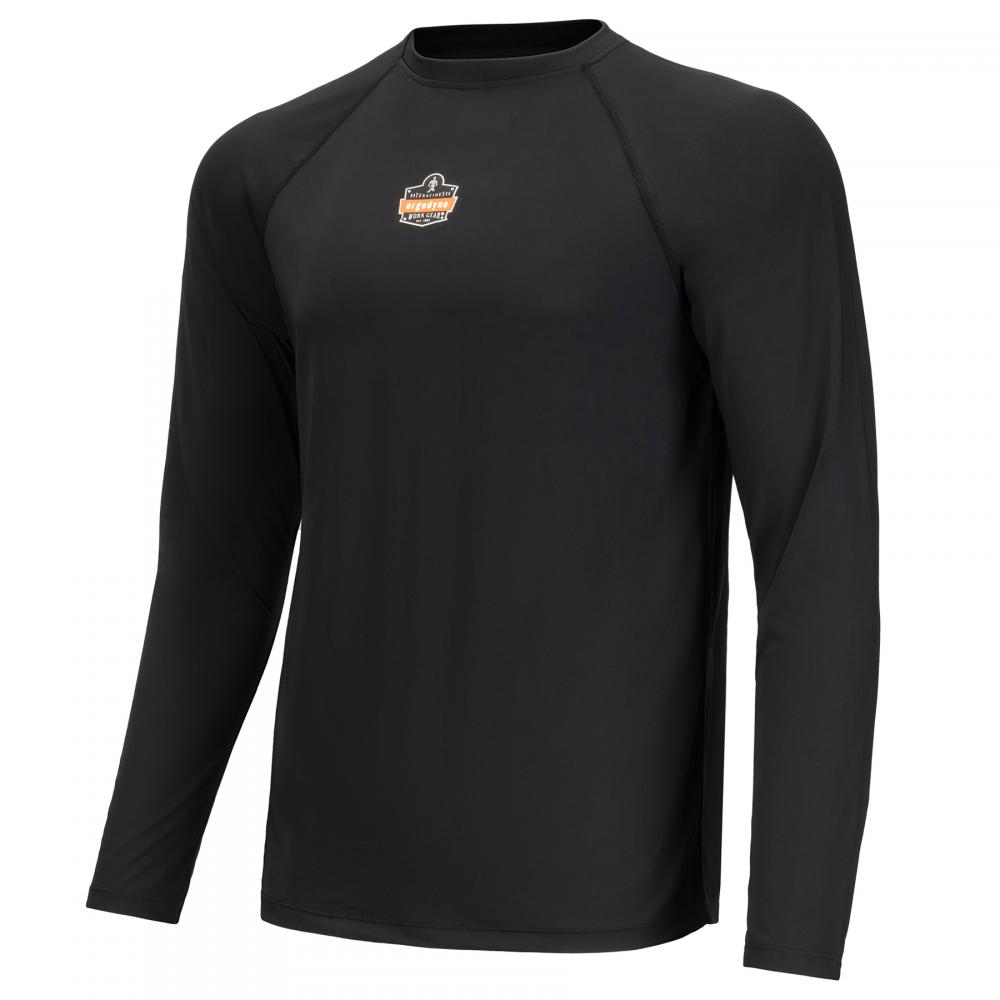 6436 L Black Long Sleeve Lightweight Base Layer Shirt