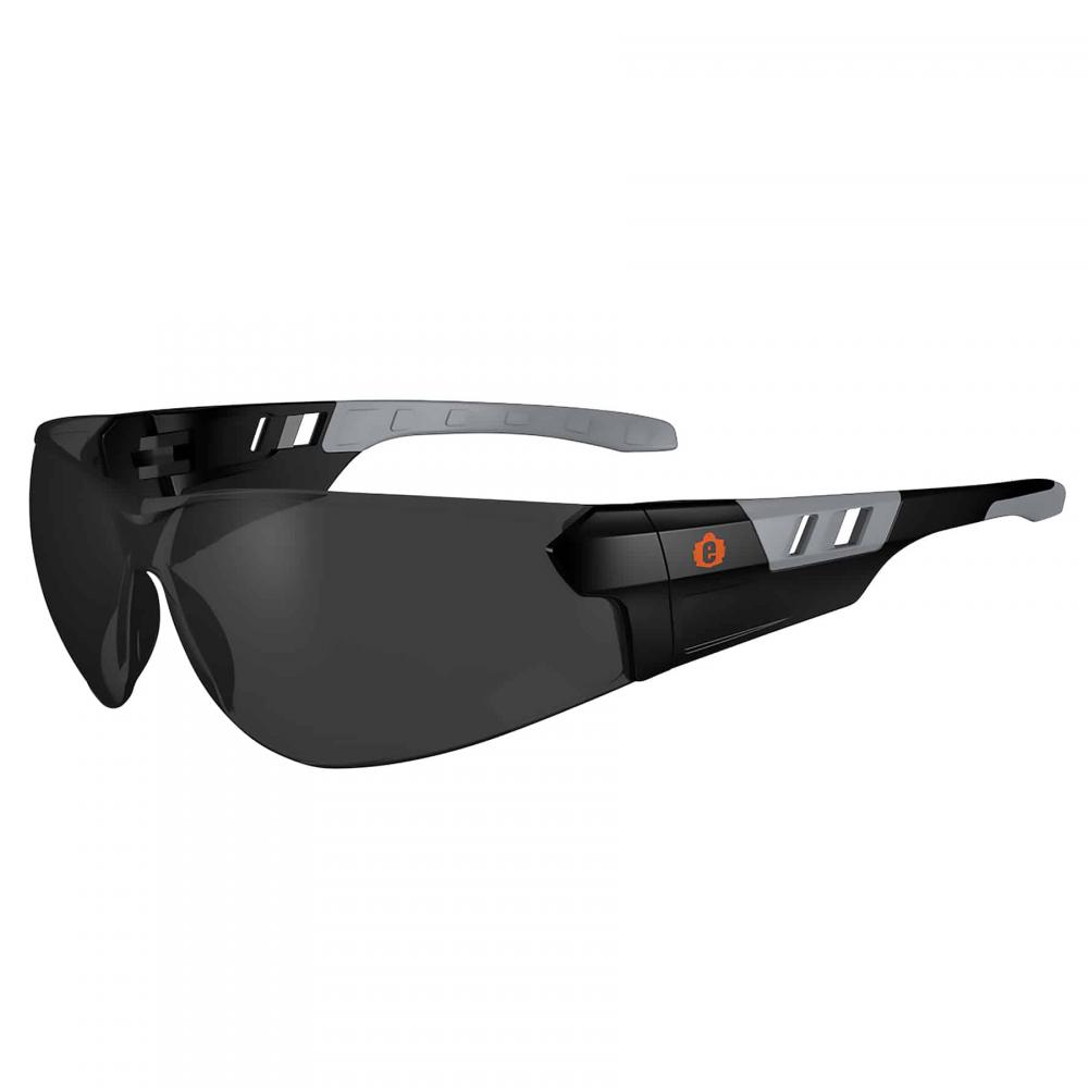 SAGA-AF Matte Black Frame Smoke Lens Safety Glasses - AF Frameless