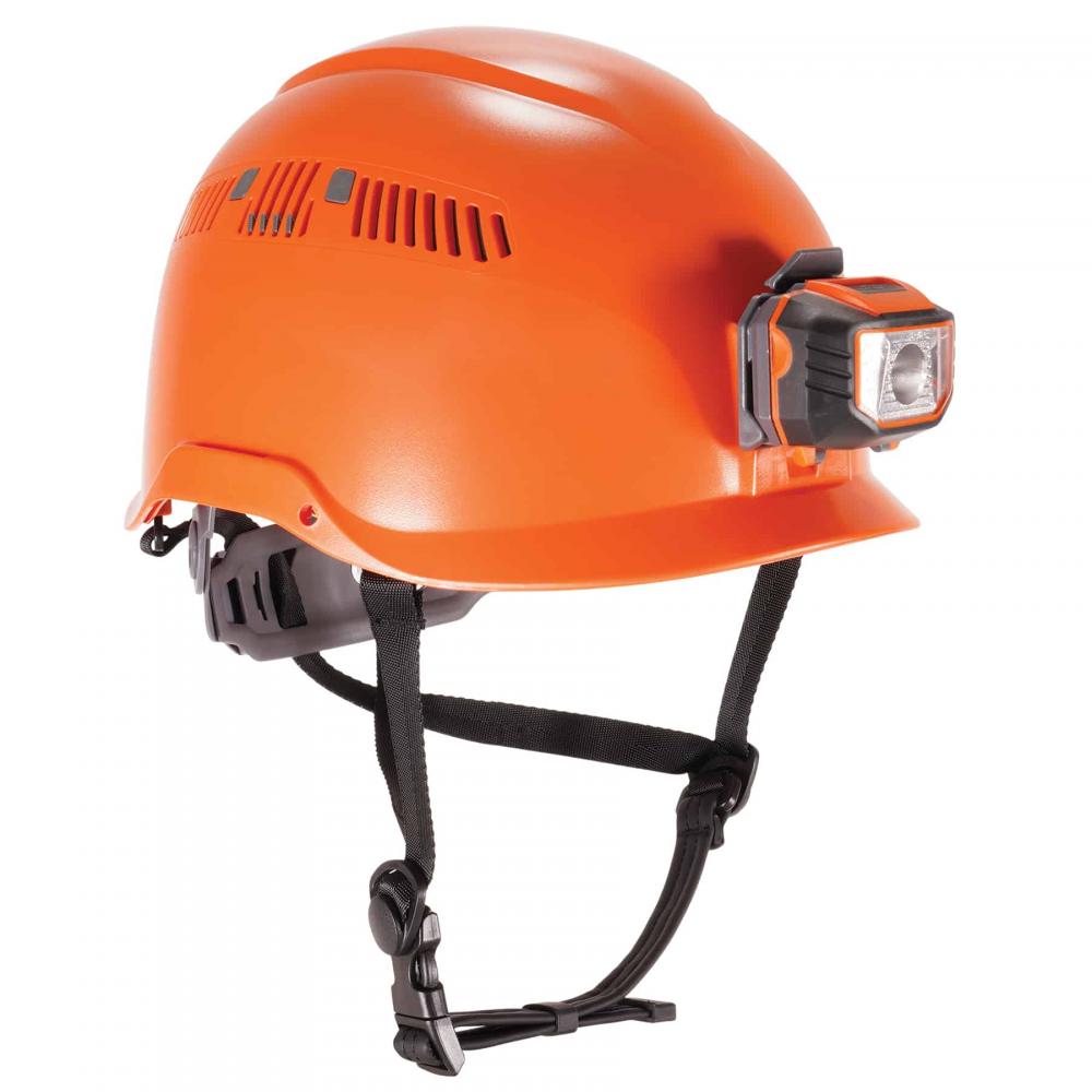 8975LED Orange Safety Helmet with LED Light Vented Type 1 Class C