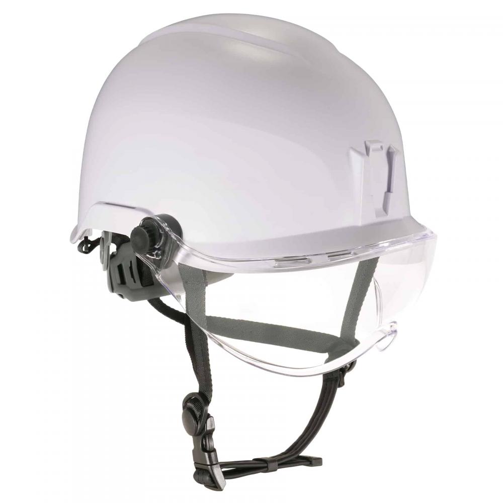 8974V Anti-Fog Clear Lens White Safety Helmet with Visor Type 1 Class E