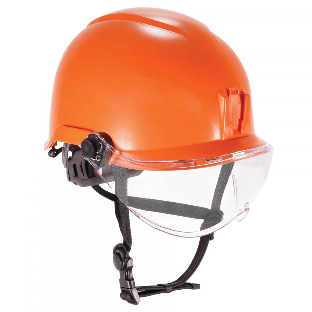 8974V Anti-Fog Clear Lens Orange Safety Helmet with Visor Type 1 Class E