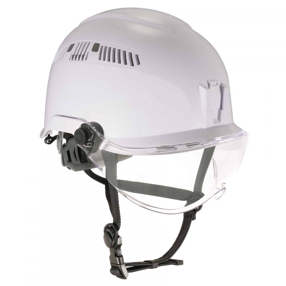 8975V Anti-Fog Clear Lens White Safety Helmet with Visor Vented Type 1 Class C