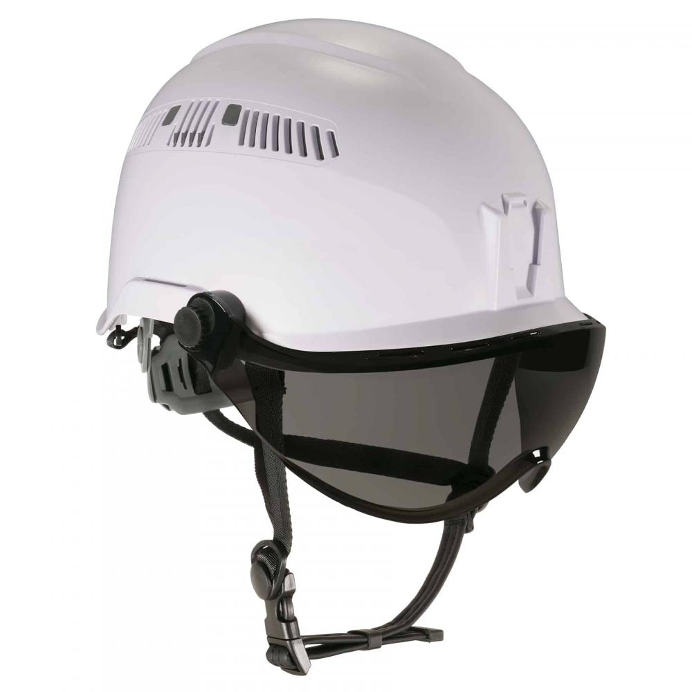 8975V Anti-Fog Smoke Lens White Safety Helmet with Visor Vented Type 1 Class C