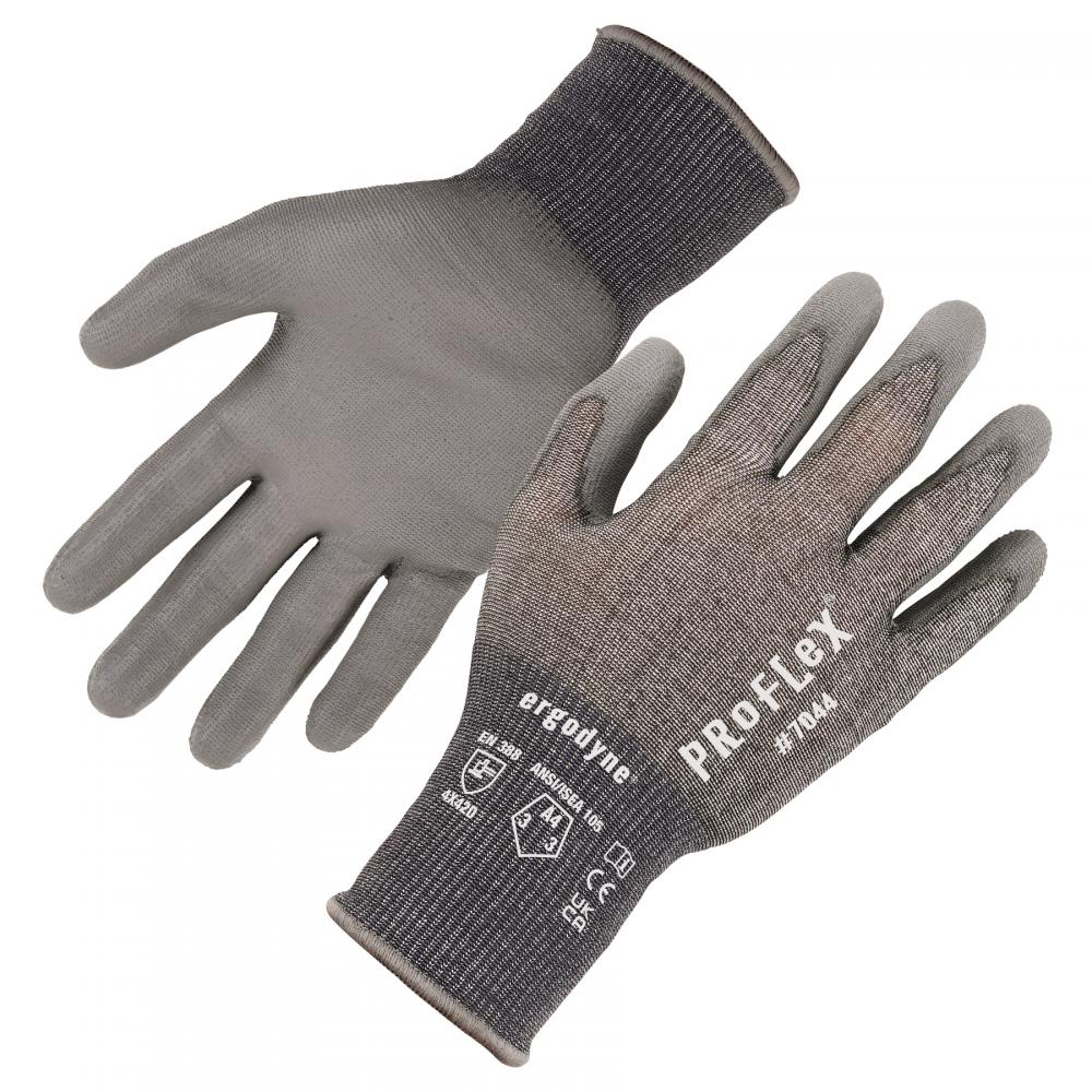 7044 1-pair XS Gray ANSI A4 PU Coated CR Gloves