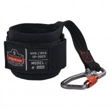 Ergodyne 19084 - 3122 Black Tool Lanyard - Wrist Pull-On Carabiner Anchor