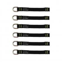 Ergodyne 19705 - 3700 6-pack Long Black Web D-Ring Tool Tails - 2lbs