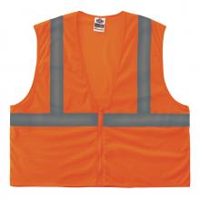 Ergodyne 20987 - 8205Z 2XL/3XL Orange Class 2 Super Economy Mesh Vest - Zipper