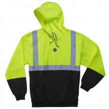 Ergodyne 21682 - 8293 S Lime Class 2 Hooded Sweatshirt Black Bottom