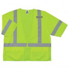 Ergodyne 22123 - 8320Z S/M Lime Class 3 Standard Vest - Zipper