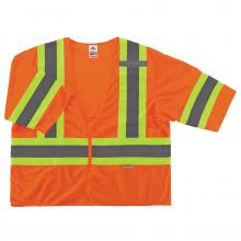 Ergodyne 22175 - 8330Z L/XL Orange Class 3 Two-Tone Vest - Zipper