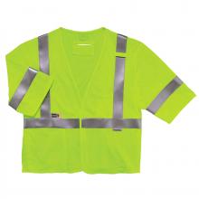 Ergodyne 22217 - 8356FRHL 2XL/3XL Lime Class 3 FR Safety Vest - Sleeves - H+L