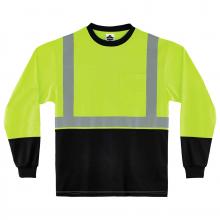 Ergodyne 22707 - 8291BK 3XL Lime Class 2 Hi-Vis Long Sleeve Shirt Black Bottom