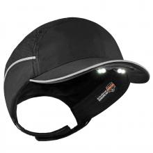 Ergodyne 23368 - 8965 Short Brim Black Lightweight Bump Cap Hat + LED Lighting