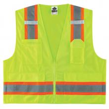 Ergodyne 24077 - 8248Z 2XL/3XL Lime Class 2 Two-Tone Surveyors Vest