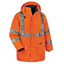 Ergodyne 24374 - 8385 L Orange 4-in-1 Hi-Vis Winter Jacket Parka