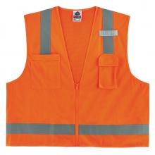 Ergodyne 24519 - 8249Z-S 5XL Orange Class 2 Economy Surveyors Vest - Single Size
