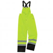 Ergodyne 25013 - 8918BK M Lime Class E Hi-Vis Rain Bibs Black Bottom